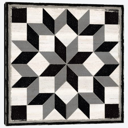 Black & White Quilt Block I Canvas Print #TRE451} by Tara Reed Canvas Art Print
