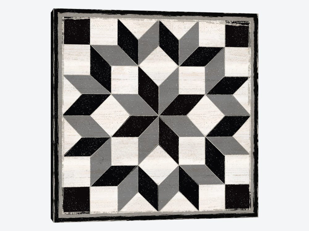 Black & White Quilt Block I by Tara Reed 1-piece Art Print