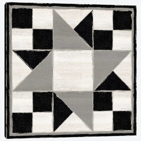 Black & White Quilt Block XIII Canvas Print #TRE456} by Tara Reed Canvas Art