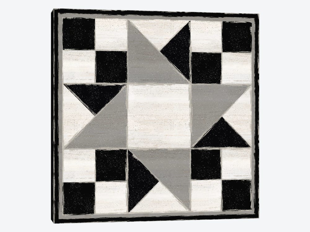 Black & White Quilt Block XIII by Tara Reed 1-piece Canvas Artwork
