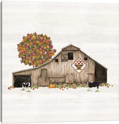 Fall Barn Quilt I Canvas Art Print - Tara Reed