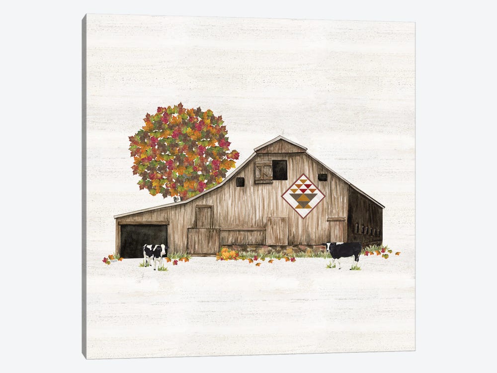 Fall Barn Quilt I by Tara Reed 1-piece Art Print