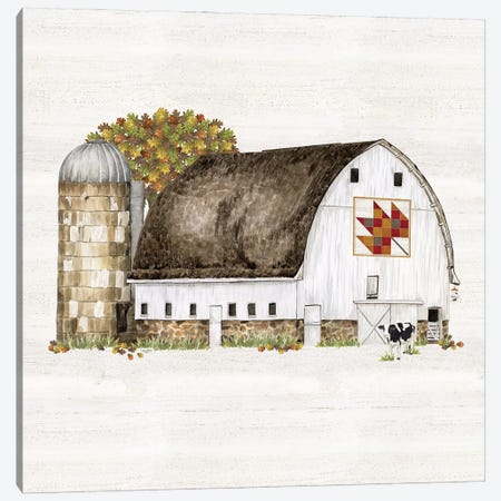Fall Barn Quilt II Canvas Print #TRE458} by Tara Reed Canvas Art Print