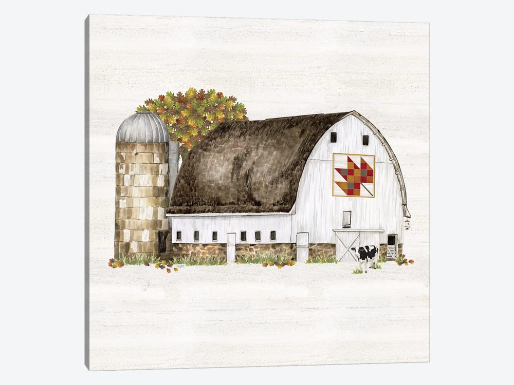 Fall Barn Quilt II by Tara Reed 1-piece Canvas Art