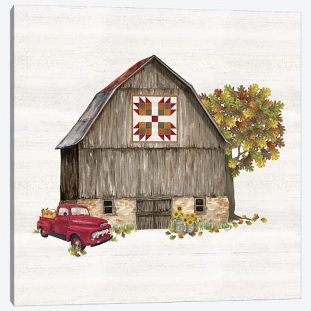 Fall Barn Quilt III Canvas Print #TRE459} by Tara Reed Canvas Art Print