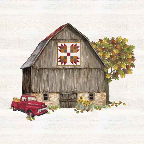 Barns: Fall Barn Quilt III by Tara Reed