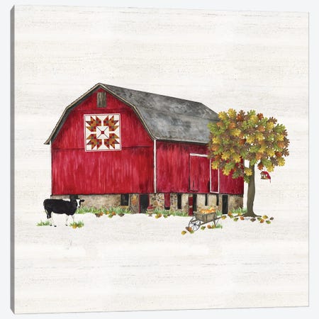 Fall Barn Quilt IV Canvas Print #TRE460} by Tara Reed Canvas Wall Art
