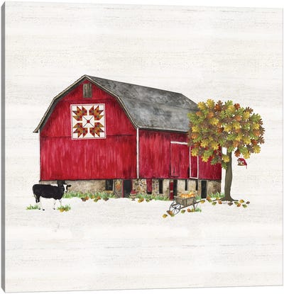 Fall Barn Quilt IV Canvas Art Print - Tara Reed