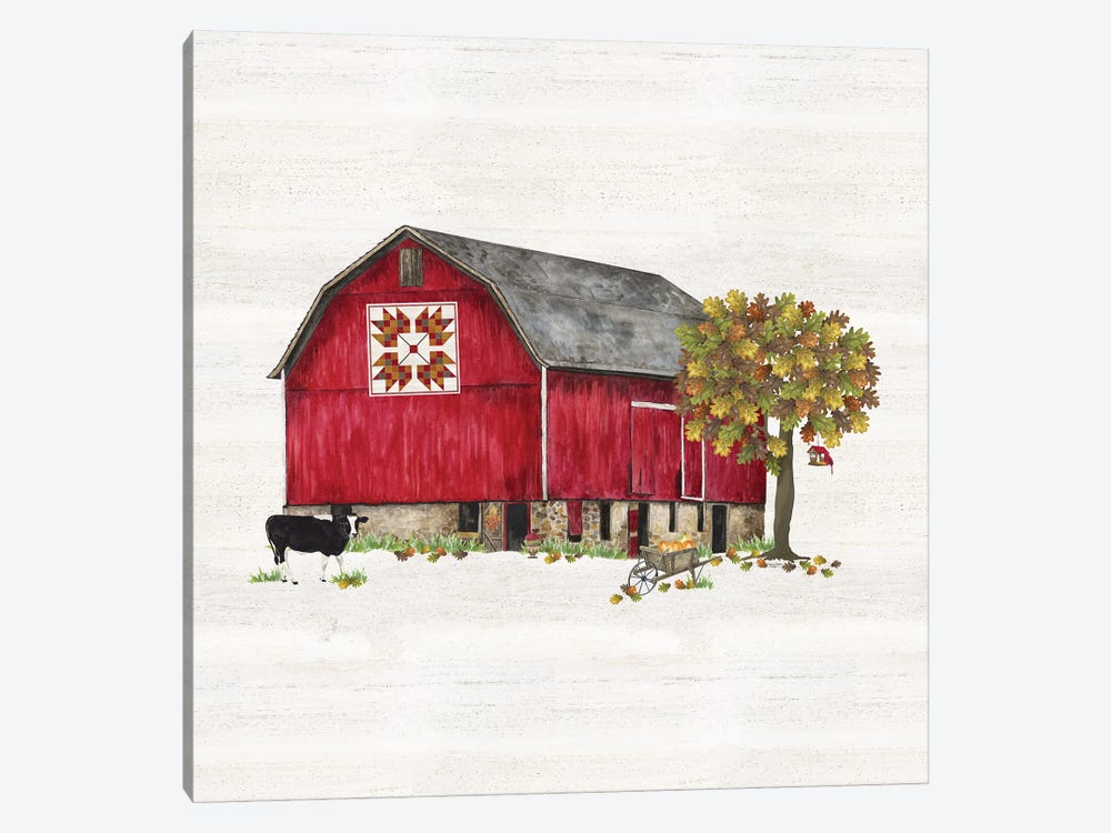 Fall Barn Quilt IV by Tara Reed 1-piece Canvas Print