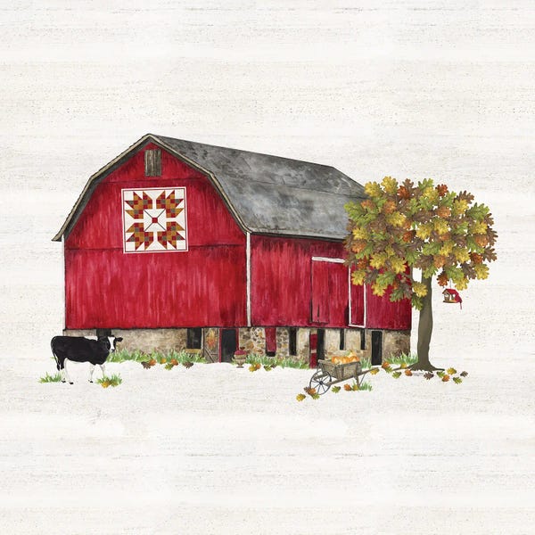 Farms: Fall Barn Quilt IV by Tara Reed