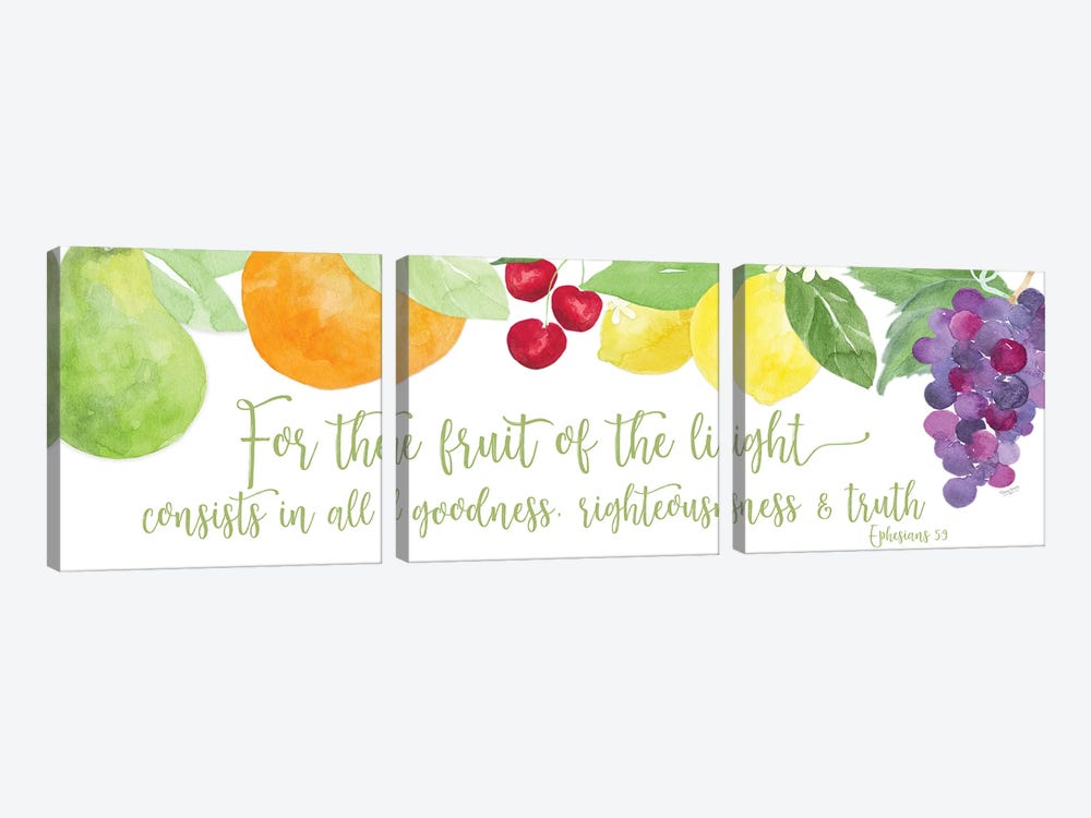 Fruit of the Spirit panel I-Fruit by Tara Reed 3-piece Canvas Art Print