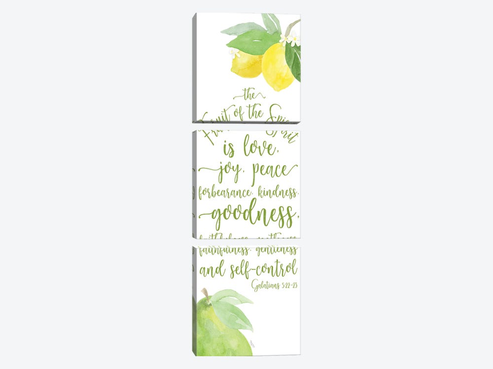 Fruit of the Spirit vertical I-Fruit by Tara Reed 3-piece Canvas Print