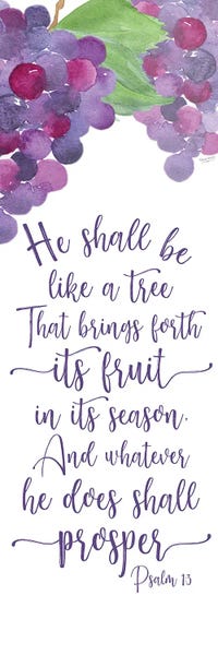 Grapes: Fruit of the Spirit vertical III-Like a tree by Tara Reed