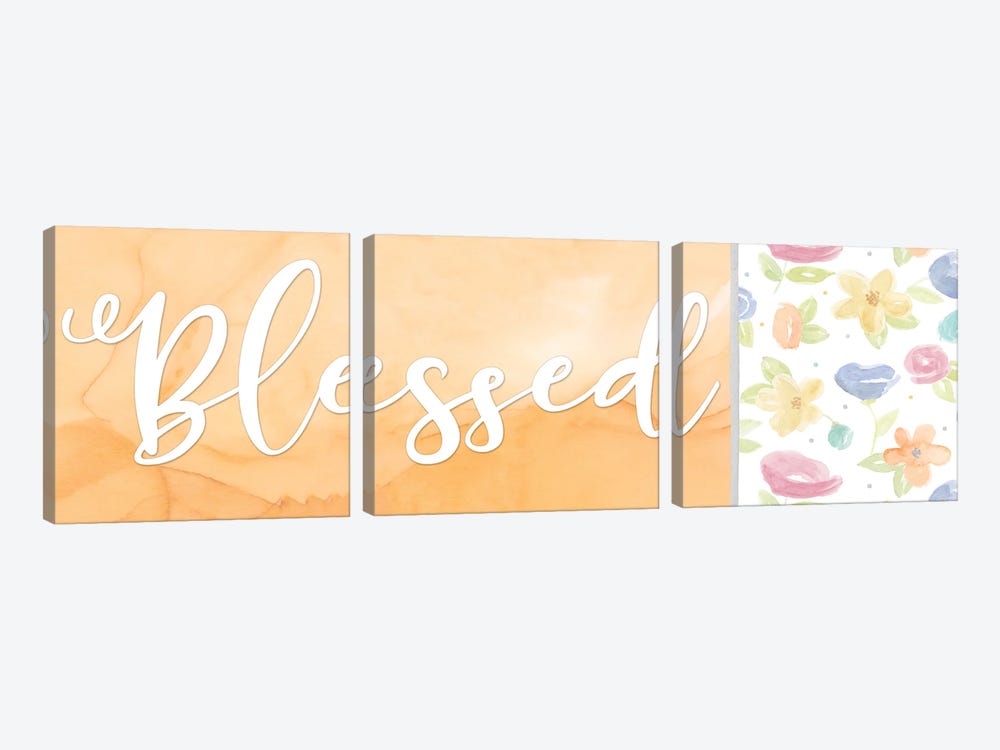 Girl Inspiration panel III-Blessed by Tara Reed 3-piece Canvas Wall Art