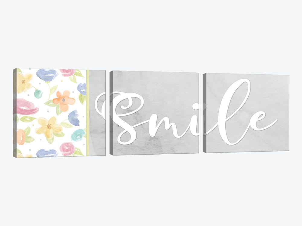 Girl Inspiration panel VIII-Smile by Tara Reed 3-piece Canvas Wall Art