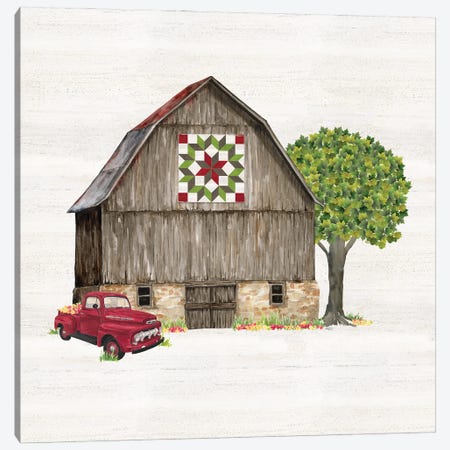 Spring & Summer Barn Quilt II Canvas Print #TRE497} by Tara Reed Canvas Artwork