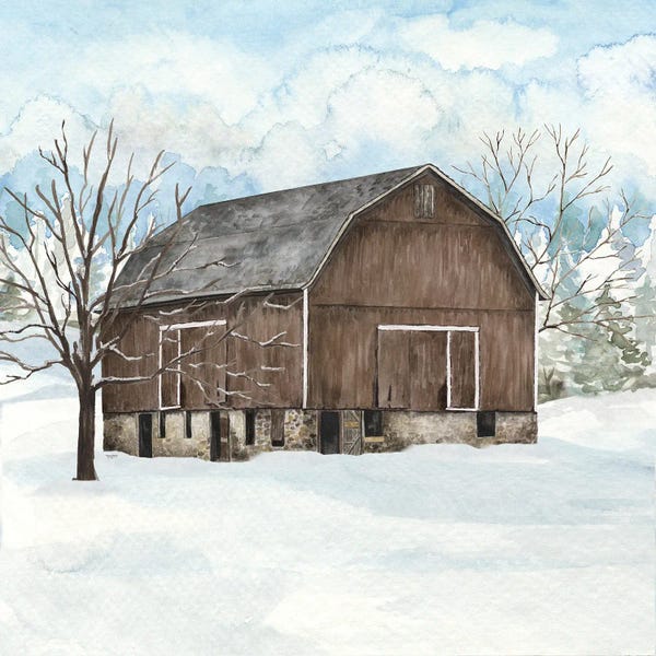 Rustic Winter: Winter Barn Quilt I by Tara Reed