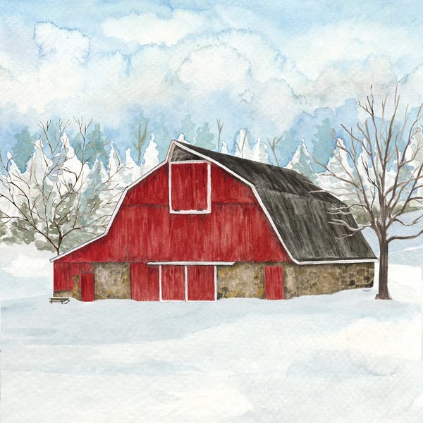 Rustic Winter: Winter Barn Quilt II by Tara Reed