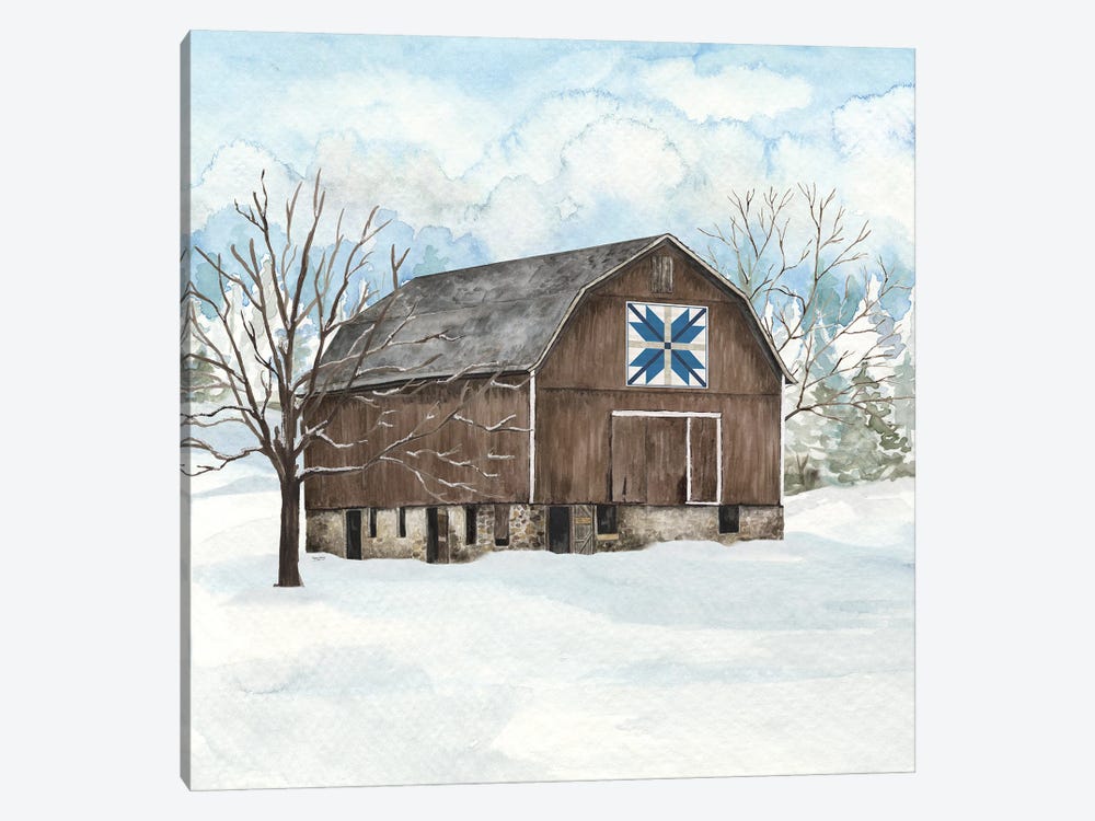 Winter Barn Quilt III by Tara Reed 1-piece Canvas Artwork