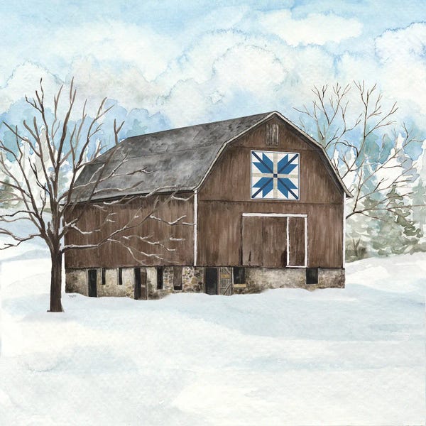 Rustic Winter: Winter Barn Quilt III by Tara Reed