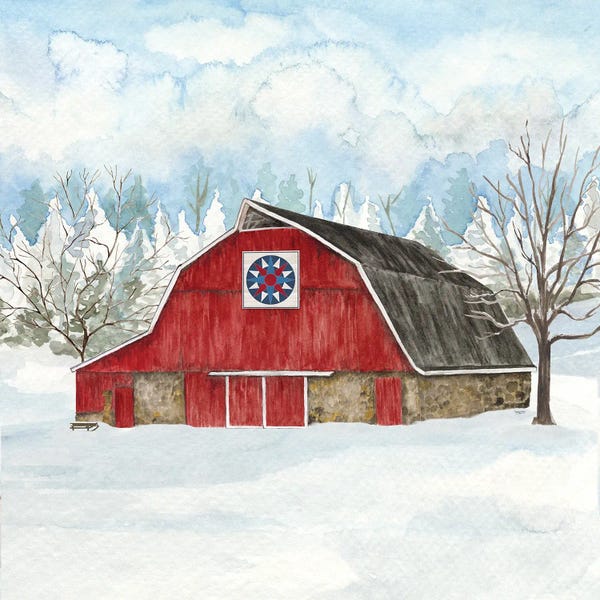 Rustic Winter: Winter Barn Quilt IV by Tara Reed