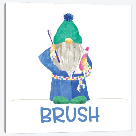 Bathroom Gnomes II - Brush Canvas Print #TRE504} by Tara Reed Canvas Wall Art