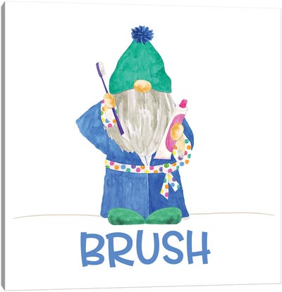 Bathroom Gnomes II - Brush Canvas Art Print - Gnomes