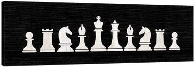 Chess Piece Panel Black Canvas Art Print - Cards & Board Games
