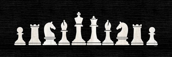 Cards & Board Games: Chess Piece Panel Black by Tara Reed