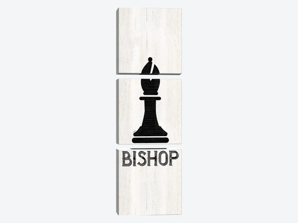 Chess Piece Vertical III-Bishop by Tara Reed 3-piece Canvas Art Print
