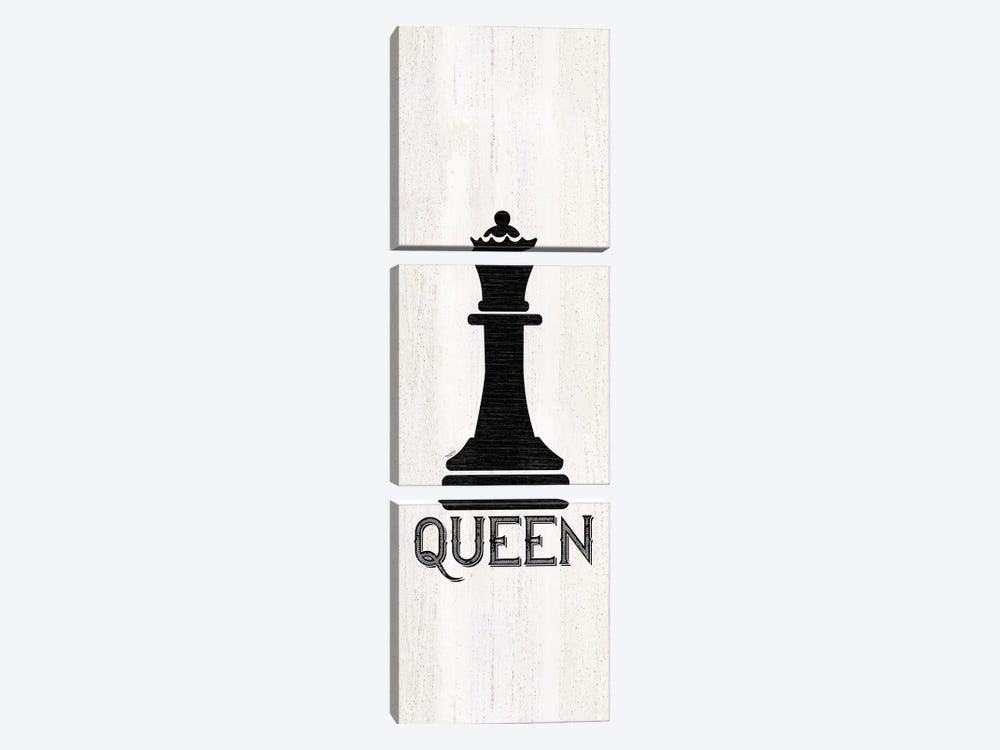 Chess Piece Vertical II-Queen by Tara Reed 3-piece Canvas Art