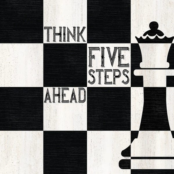 Cards & Board Games: Chessboard Sentiment II-Five Steps by Tara Reed
