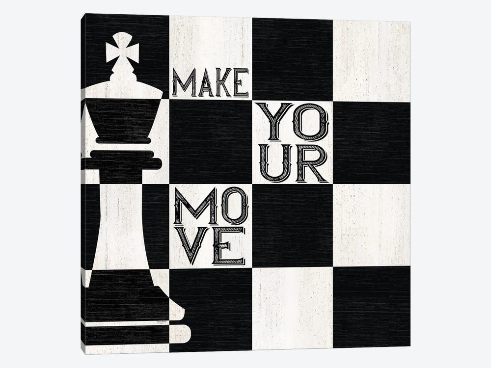 Chessboard Sentiment I-Make Your Move by Tara Reed 1-piece Canvas Art Print