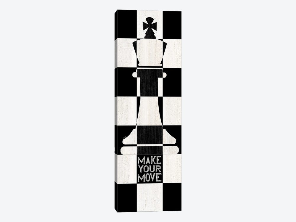 Chessboard Sentiment Vertical I-Make Your Move by Tara Reed 1-piece Canvas Wall Art