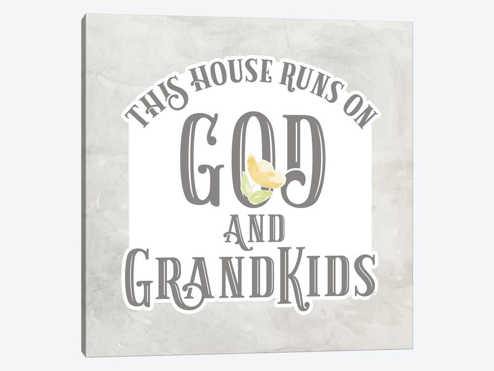 Grandparent Life Gray IV-God & Grandkids by Tara Reed 1-piece Canvas Art Print