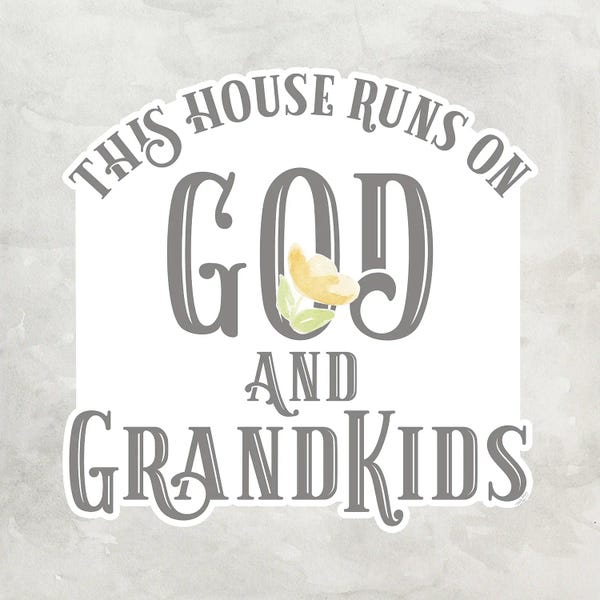 Modern Farmhouse Décor: Grandparent Life Gray IV-God & Grandkids by Tara Reed