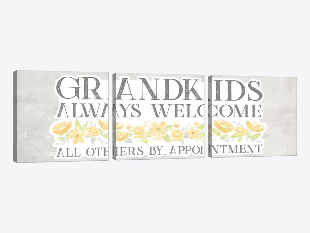 Grandparent Life Panel Gray III-Always Welcome by Tara Reed 3-piece Canvas Wall Art