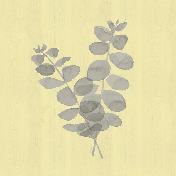 Natural Inspiration Eucalyptus I Gray & Yellow