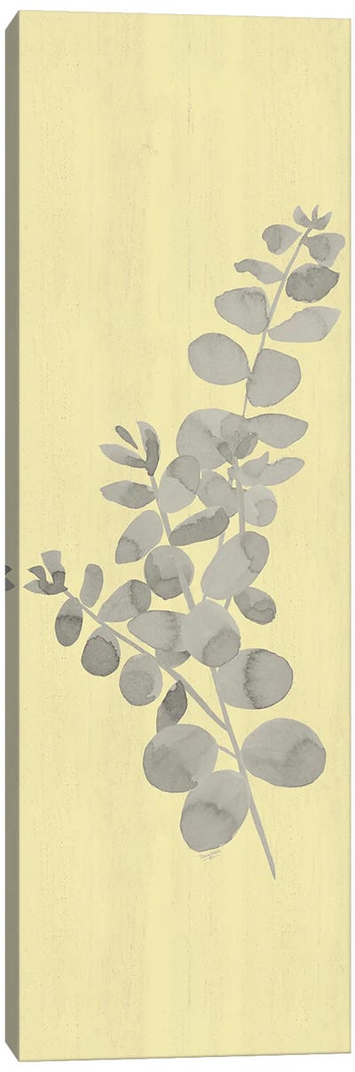 Natural Inspiration Eucalyptus Panel Gray & Yellow I Canvas Art Print - Eucalyptus Art