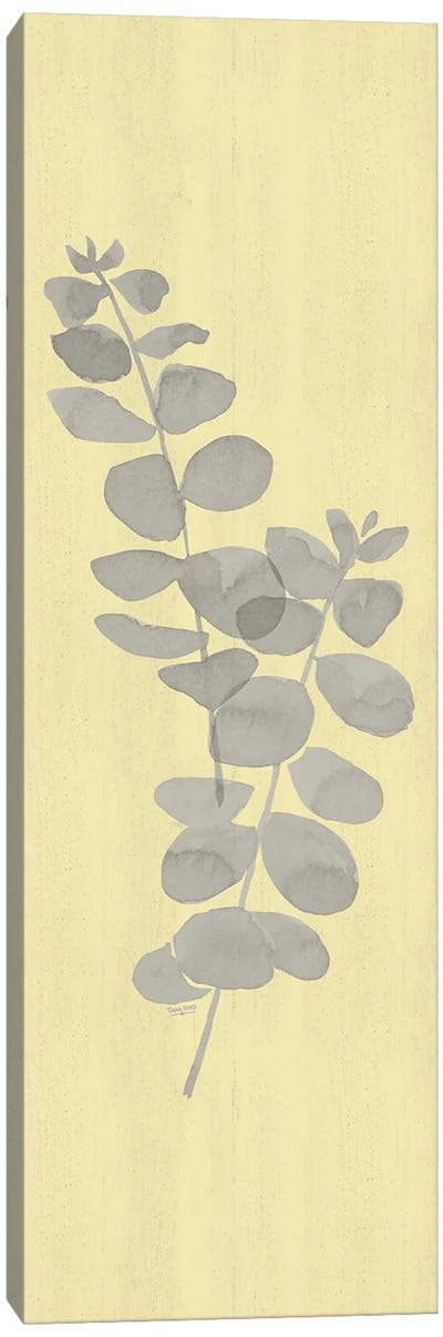 Natural Inspiration Eucalyptus Panel Gray & Yellow II Canvas Art Print - Eucalyptus Art