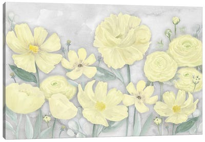 Peaceful Repose Gray & Yellow Landscape Canvas Art Print - Tara Reed