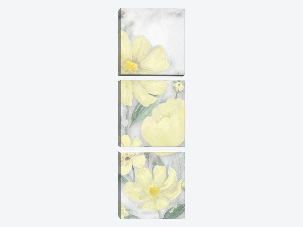 Peaceful Repose Gray & Yellow Vertical I by Tara Reed 3-piece Art Print
