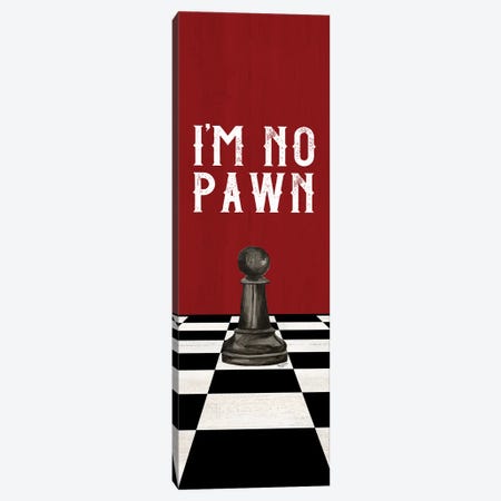 Rather Be Playing Chess Black On Red Panel III-No Pawn Canvas Print #TRE559} by Tara Reed Canvas Artwork