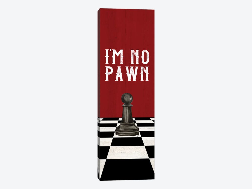 Rather Be Playing Chess Black On Red Panel III-No Pawn by Tara Reed 1-piece Canvas Art