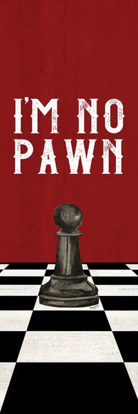 Tara Reed: Rather Be Playing Chess Black On Red Panel III-No Pawn by Tara Reed