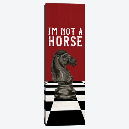 Rather Be Playing Chess Black On Red Panel IV-Not A Horse Canvas Print #TRE560} by Tara Reed Canvas Print