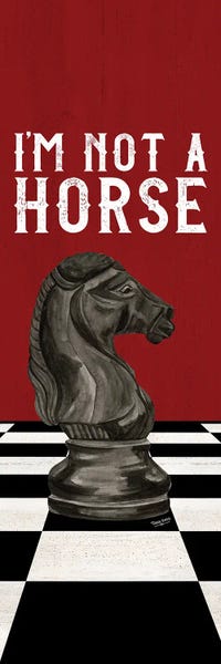 Tara Reed: Rather Be Playing Chess Black On Red Panel IV-Not A Horse by Tara Reed