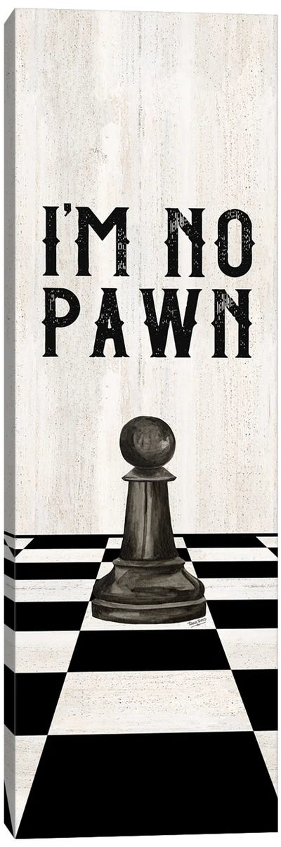 Rather Be Playing Chess Black Panel III-No Pawn Canvas Art Print - Cards & Board Games