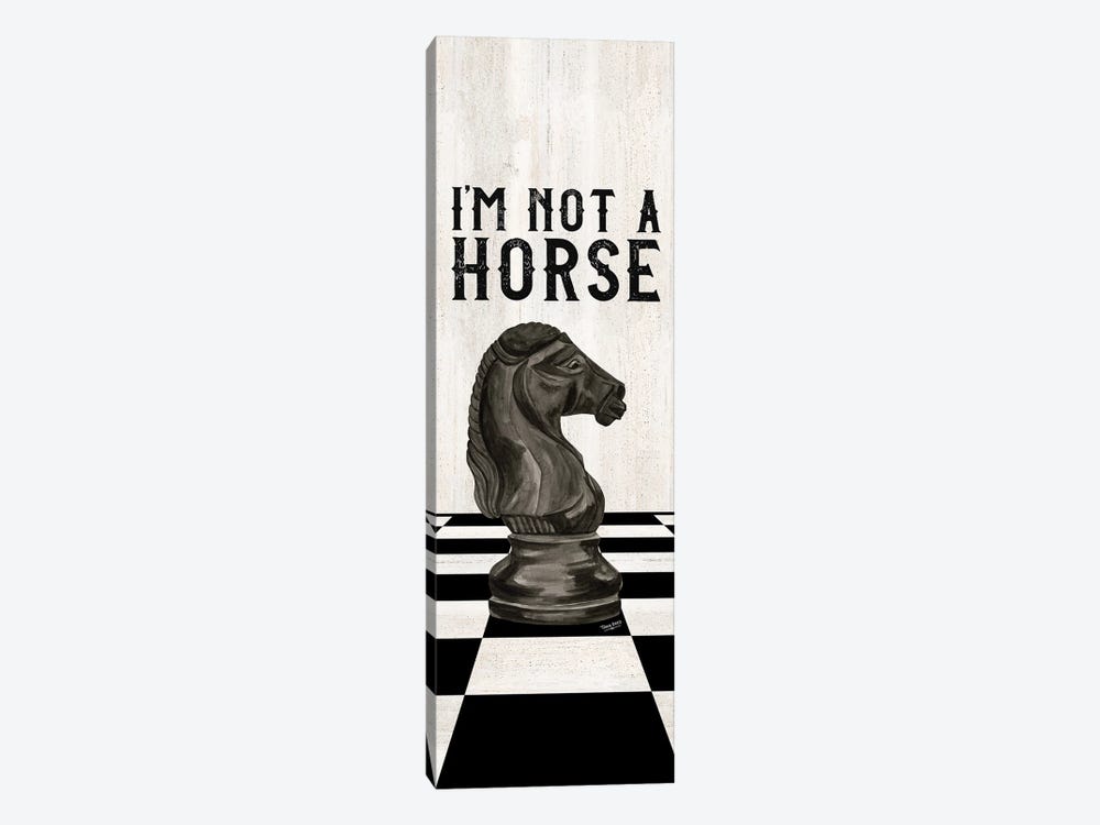 Rather Be Playing Chess Black Panel IV-Not A Horse by Tara Reed 1-piece Canvas Art