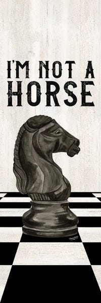Tara Reed: Rather Be Playing Chess Black Panel IV-Not A Horse by Tara Reed